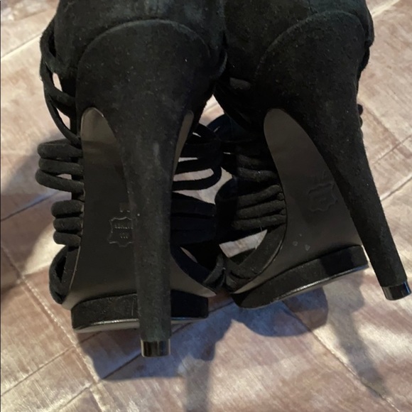 Tory BURCH Suede Platform Cage Heels - Picture 5 of 12